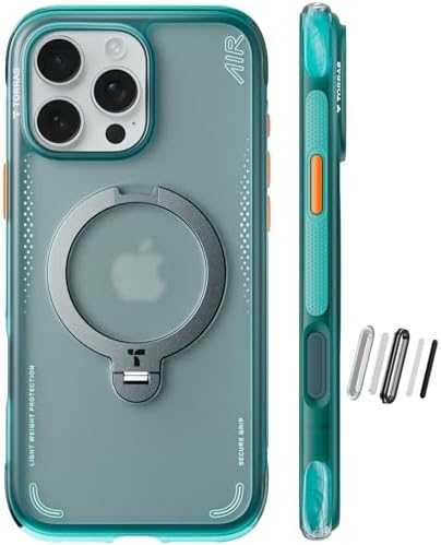 TORRAS Ostand Q3 Air for iPhone 16 Pro Case with Stand, Shockproof by TORRAS