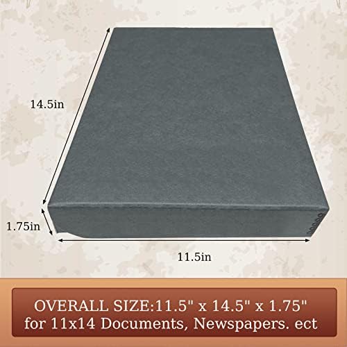 Golden State Art, Clamshell Archival Folio Storage Box 11x14, Gray - Image 2