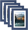 5x7 Picture Frame Set of 4 with Real Glass, Wall & Tabletop Display by SZYUU