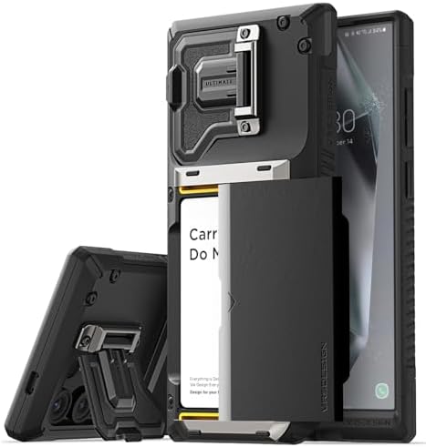 VRS DESIGN Damda Glide DuoGuard for Samsung Galaxy S24 Ultra Phone Case (2024), Premium Sturdy Fully Covered Camera Lens Protection Cover Card Holder Wallet Case (Matte Black) by VRSDESIGN