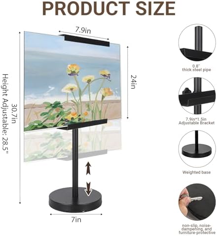 28''Adjustable Tabletop Easel Stand, Picture Easels for Display-Black - Image 3
