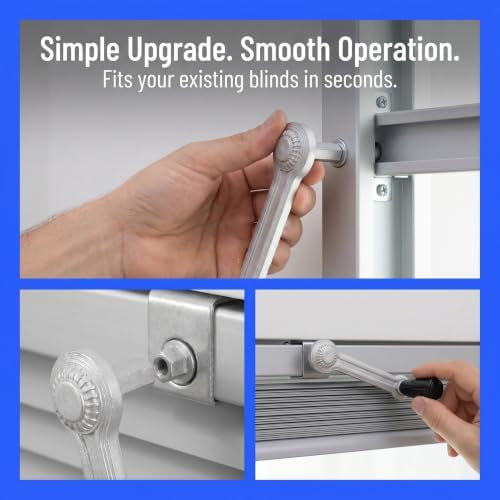 Operitacx 2pcs Window Crank Handle Replacement: Non-Slip Crank Handle with Hexagonal Shaft for Roller Shutter Casement Awning Windows Manual Roller Blinds Easy to Use - Image 7