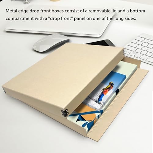 Lineco Drop Front Archival Storage Box, 11.75x15.25x1.5 in, Tan, 2 Pack - Image 6
