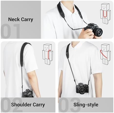 Soft Camera Shoulder Strap for Canon EOS R50 R50V R100 R10 R6 Mark III II R5 Mark II R50V Panasonic LUMIX L10 Sony ZV-E10 II ZV-E1 Fujifilm Nikon Mirrorless Camera, 23.6-43.3" Adjustable Neck Strap - Image 5