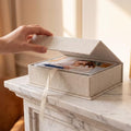 Photo Storage Box 4x6, Linen Photo Box - Beige by Hiwhy
