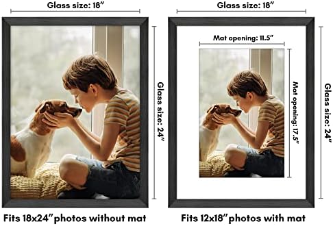 Americanflat 18x24 Poster Frame - Matted to 12x18 - Black - Image 2