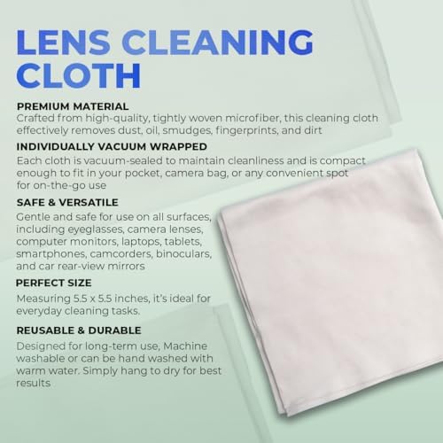 REFLEX CAMERA 24mm 8 Piece Camera Sensor Cleaning Kit 6 Full Frame Double end Swabs, 5ml Cleaner, Micro Fiber Cloth, Residue-Free Cleaning Kit for Sony, Canon, Nikon DSLR and Mirrorless Cameras - Image 7