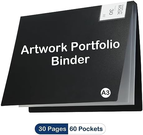 2 Packs A3 Diamond Paintings Storage Books, Large 30x40 Diamond Art Storage Presentation Book with 60 Pags, Diamond Painting Art Portfolio Folder, Clear Pockets Artwork Storage Photo Display Album - Image 2