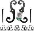 Renovators Supply Manufacturing Decorative S Style Window Shutter Dogs, Cast Aluminum, Rust Resistant Powder Coated, Includes Mounting Screws, 6.5 Inches, Pack of 6 Pairs by RenovatorsSupplyManufacturing