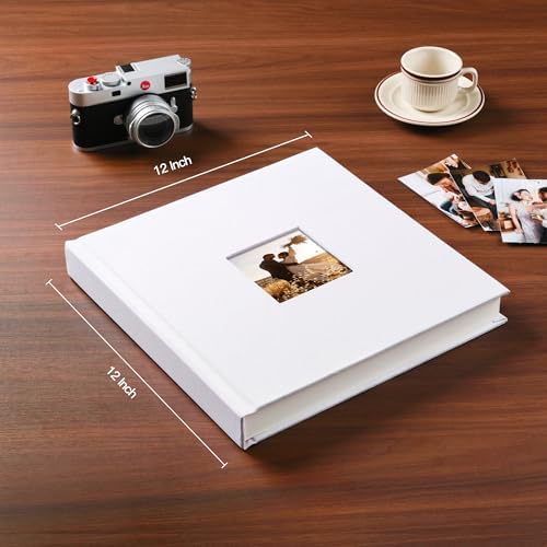 Pssoss 10x10 Inch DIY Scrapbook Album, Linen Hardcover, 40 Pages, White - Image 2