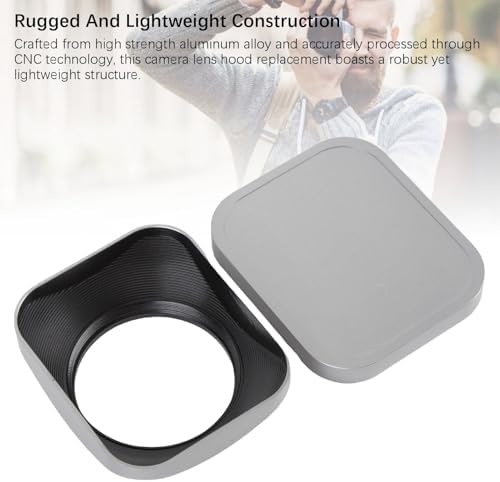 GOWENIC Camera Lens Hood Aluminium Alloy, Square Lens Hood Shade (52mm) - Image 2