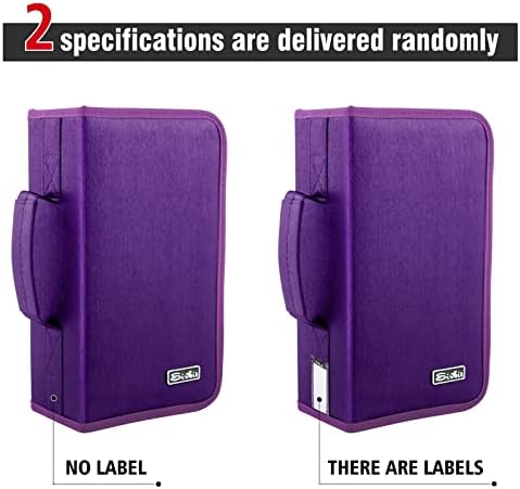 Siveit DVD Case, 128 Capacity CD/DVD Case Wallet Binder Storage Holder Booklet for Car Home Office and Travel (White binder, Purple) - Image 2