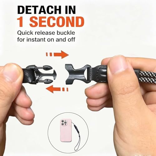 YUJA Quick-Release Wrist Strap 2-Pack - Camera & Phone - Heavy Duty Braided Lanyard with Detachable Buckle - Image 3