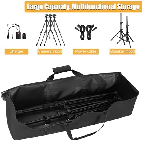 Multifunctional Tripod Bag 40 X 9.5 X 9.5 Inches / 101.5 X 24 X 24 cm Heavy Duty Tripod Carrying Case with Handle for Microphone Stands, Lights, Speakers, Cameras, Booms, Black - Image 3