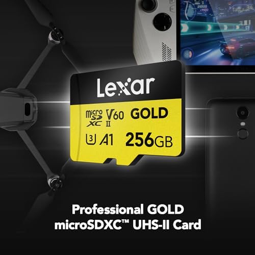 Lexar 256GB Gold Micro SD Card, 280MB/s Read, 4K, V60, UHS-II, A1 - Image 5