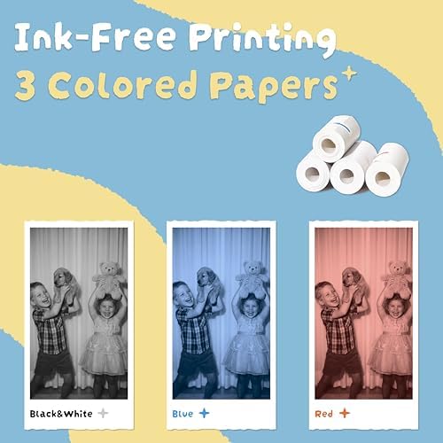 Kids Instant Print Camera, Zero-Ink Thermal Printing with 4 Paper Rolls - Image 4