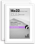Americanflat 16x22 Poster Frame 2-Pack - Matted to 12x18 - White by Americanflat