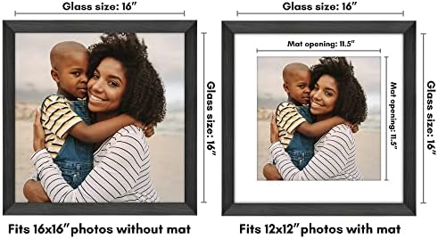 Americanflat 16x16 Picture Frame - Matted to 12x12 - Black - Image 2