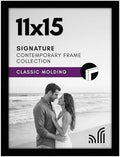Americanflat 11x15 Picture Frame with Shatter-Resistant Glass - Signature Collection - Gallery-Style Frames Made of Engineered Wood - Photo Frame for Wall Display - Black by Americanflat
