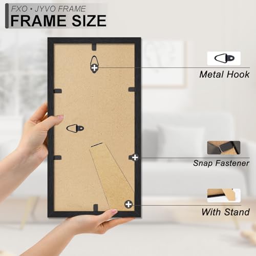 5x11 Picture Frame Set of 6 Black Engineered Wood Tabletop/Wall Hanging - Image 6