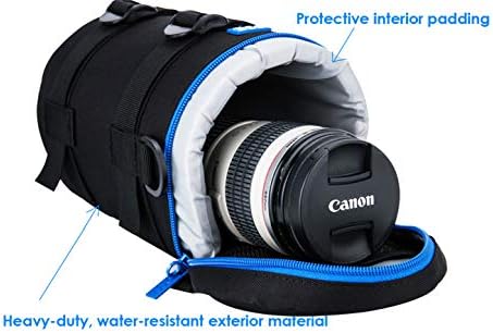 JJC Water Resistant Deluxe Lens Pouch Case Bag for Canon EF 70-200mm 4L / EF 28-300mm 3.5-5.6 USM/EF 70-300mm 4-5.6L/ Nikon AF-S NIKKOR 70-200mm 4G ED VR/Nikon 80-200 F2.8, Inner Size:113 x 215mm - Image 2