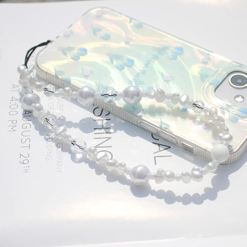 Beaded Camera Wrist Strap,Cute Phone Charm Decor,Pearl Bracelet Wrist Strap - Image 4