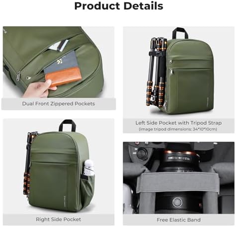 K&F CONCEPT Camera Backpack, DSLR/SLR/Mirrorless Photography Camera Bag - Image 6