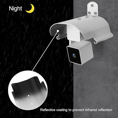 Uogw Weatherproof Protective Cover for WYZE Cam Pan V3/V2/V1,WYZE Cam v4,Aluminum Alloy Sun Rain Shade Cover Mount,Camera not Included (1 Pack White) - Image 3