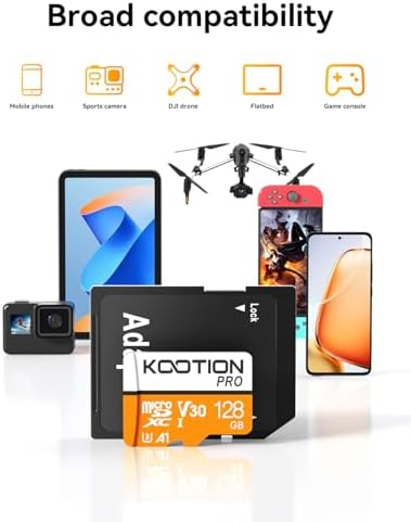 KOOTION 128GB Micro SDXC UHS-I U3 V30 A1 Memory Card - High Speed TF Card for Phone, Camera - Image 5
