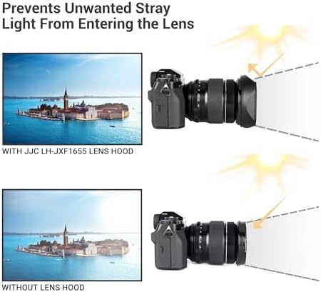 JJC Metal Square Lens Hood for Fuji Fujifilm XF 16-55mm f/2.8 R LM WR Lens - Image 2