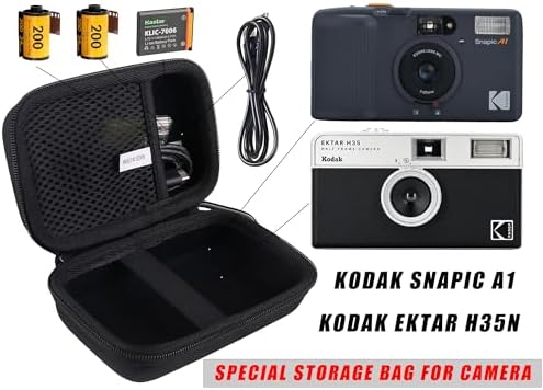 Hard EVA Carrying Storage Case Compatible with KODAK Snapic A1 35mm Film Camera/EKTAR H35N Half Frame Film Camera Protective Travel storage box (black) - Image 2