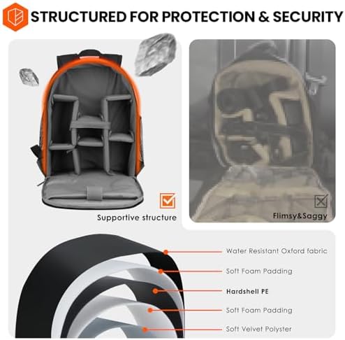 TARION Small Camera Backpack for Photographers Compact 12L Black TB-S - Image 2