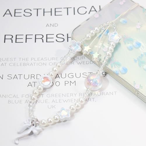 Beaded Camera Wrist Strap,Cute Phone Charm Decor,Pearl Bracelet Wrist Strap - Image 5
