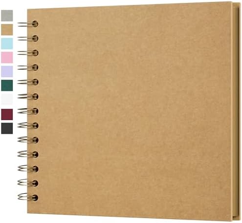 Yopih Scrapbook Album 7x7in, Acid-Free Kraft Paper 20 Sheets 40 Pages by Yopih