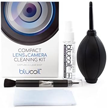 Camera Cleaning Kit with Mini-Air Blower and Dual-Sided Lens Pen for DSLR, SLR, Mirrorless Digicam - Compatible with Canon, Nikon, Pentax, Sony, and More by blucoil