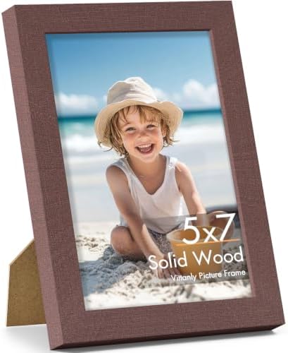 Vittanly 5x7 Picture Frame Made of Solid Wood, for Wall & Table Display by Vittanly