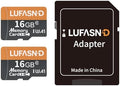 2-Pack 16GB Micro SD Card with Adapter, High Speed U3 C10 V30 SDXC Memory Card Up to 100MB/s, 4K Video Recording for GoPro, Smartphone, Camera, Tablet, Dash Cam by Unknown