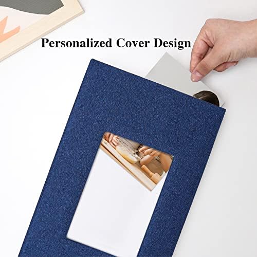 Vienrose 4x6 Photo Album,300 Pockets,Linen Cover with Window,Blue - Image 3