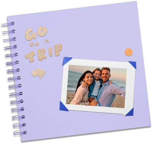 DIY Scrapbook Photo Album,40 Pages,7x7 Inch,Light Purple - Image 3