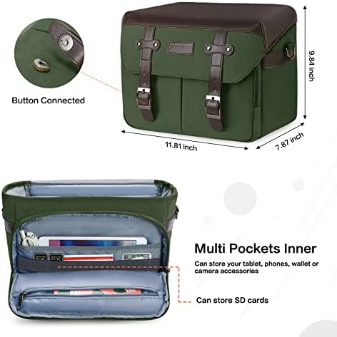 MOSISO Camera Case Crossbody Shoulder Messenger Photography Bag, Army Green - Image 3