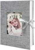 Photo Album 4x6 100 Pockets, Slip-in Picture Albums, Linen Cover Top Loader Vertical Pockets Albums for Baby, Kids Boy Girls, Wedding, Family, Anniversary, Grey by HenPisen