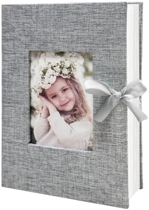 Photo Album 4x6 100 Pockets, Slip-in Picture Albums, Linen Cover Top Loader Vertical Pockets Albums for Baby, Kids Boy Girls, Wedding, Family, Anniversary, Grey by HenPisen