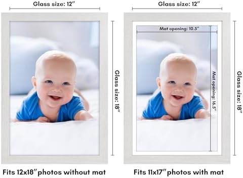 Americanflat 12x18 Poster Frame - Matted to 11x17 - Engineered Wood - White - Image 2