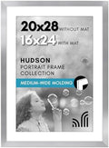 Americanflat 20x28 Poster Frame - Matted to 16x24 - Silver by Americanflat
