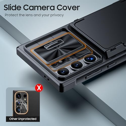 GooseBox for Samsung Galaxy S24 Ultra Wallet Case with RFID Blocking Card Holder, Camera Cover and Kickstand, Full Body Shockproof Wallet Case for S24 Ultra 6.8Inch 2024 for Women Men-Black(Upgraded) - Image 6