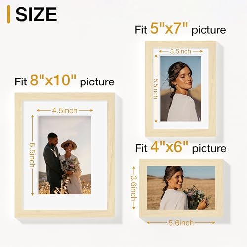 Vittanly 10 Pack Picture Frames Collage Wall Decor, Natural - Image 5