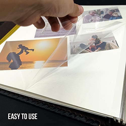 Photo Album Self Adhesive Pages, Large Magnetic Self-Stick Picture Album with Leather Vintage Inspired Cover, DIY Albums Holds 3X5, 4X6, 5X7, 6X8, 8X10 10X12 Photos (Darkgreen 40 Pages) - Image 3