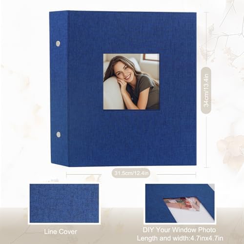 Artmag Photo Album 4x6 1000 Large Capacity Linen Album Book Holds 1000 Horizontal and Vertical Photos for Family Wedding Anniversary (1000 Pockets, Blue) - Image 2