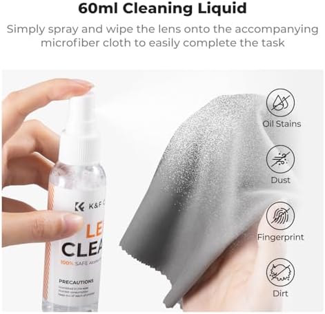 K&F CONCEPT 25 in 1 Camera Pro Cleaning Kit, APS-C Lens and Sensor Cleaner - Image 5