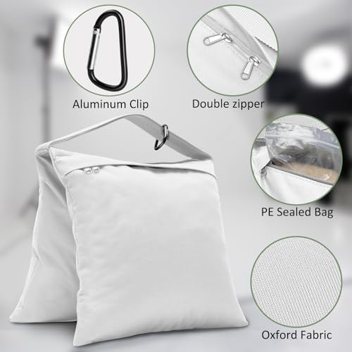 4-Pack White Sandbag Weight Bag for Light Stand Photography Video Equipment - Image 3